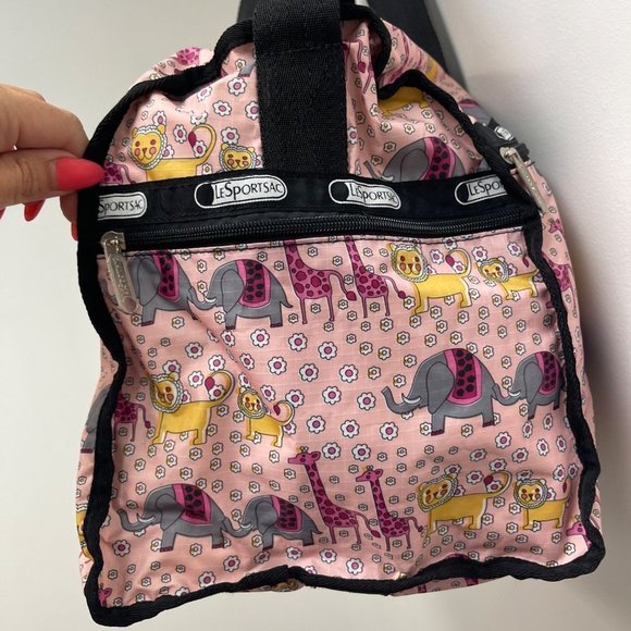 LeSportsac Pink Animal Noah's Ark Print Duffle Bag - Picture 5 of 9